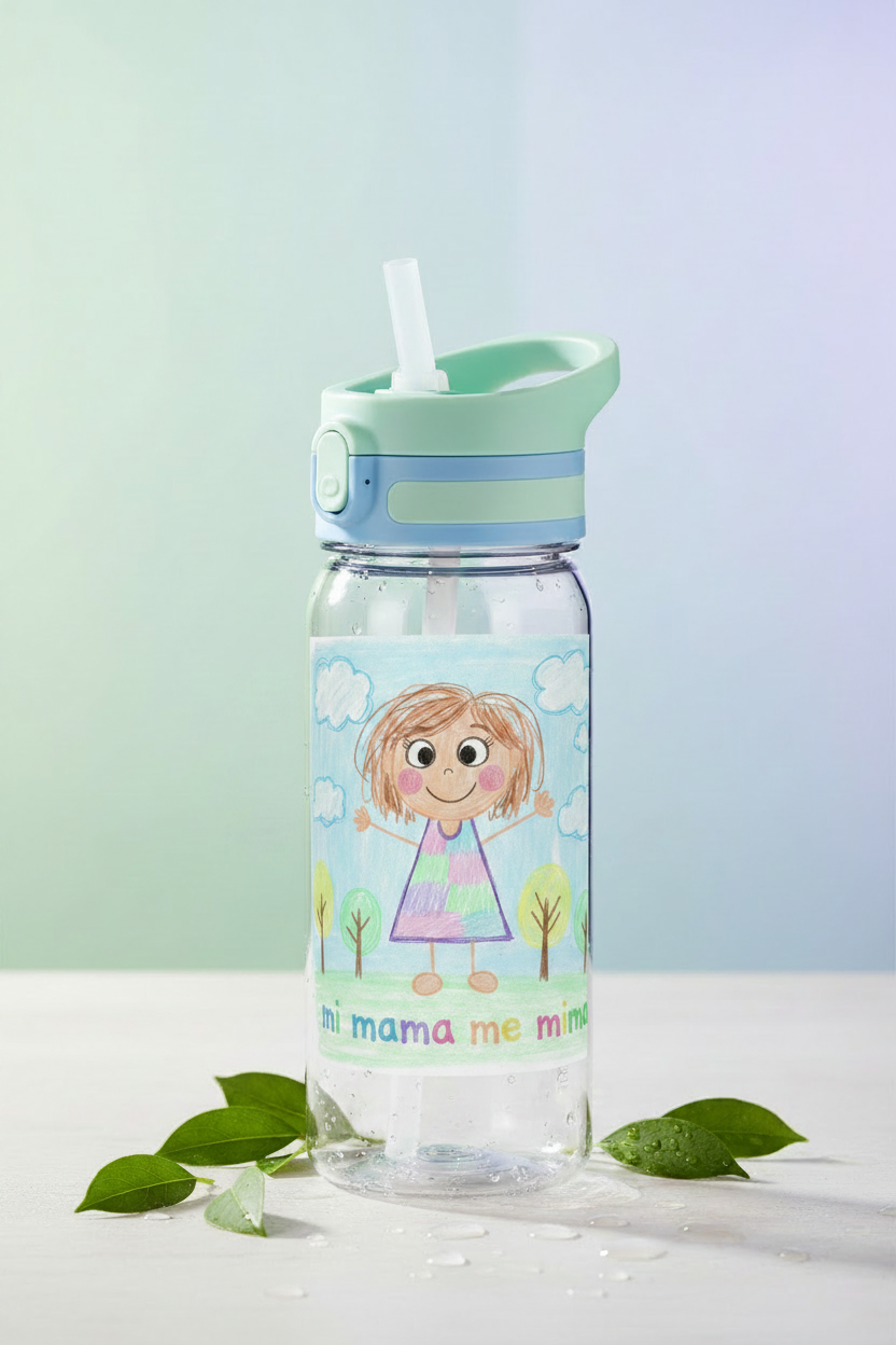 Botella con diseño mi mamá me mima