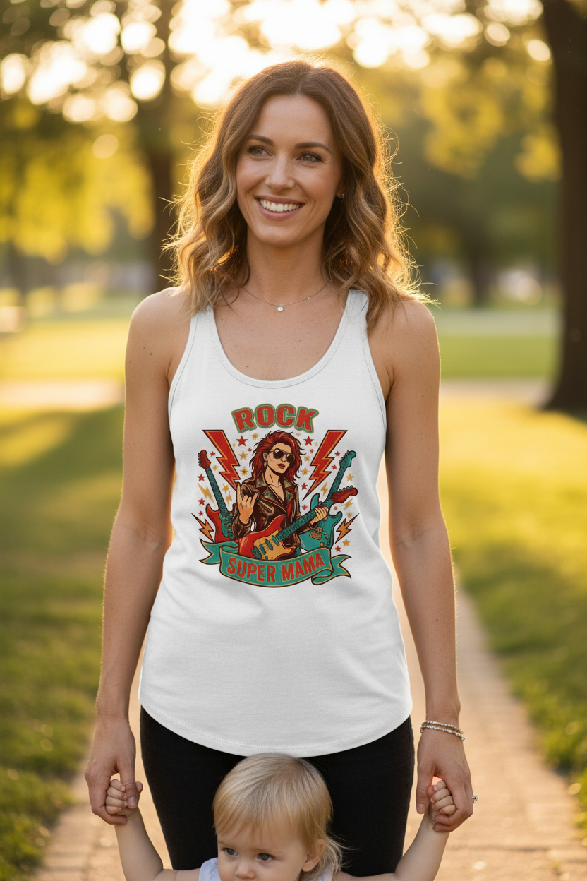 Camiseta Tirantes Mamá Super Pro con modelo