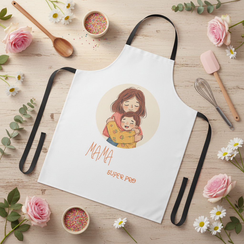 Delantal Mamá Super Pro flat lay