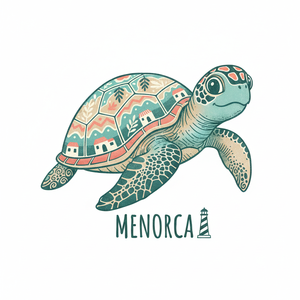 Sticker Tortuga Menorca — Vinilo Resistente Sin Burbujas